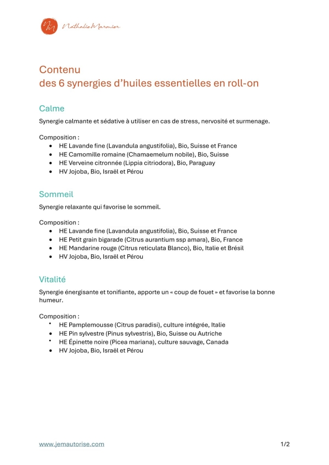 3 roll-on aux huiles essentielles à choix + étui en cuir cousu main